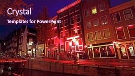  Presentation with amsterdam - Presentation design consisting of red light district in amsterdam background and a wine colored foreground