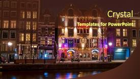  Presentation with amsterdam - Colorful presentation theme enhanced with red-light-district-in-amsterdam backdrop and a tawny brown colored foreground