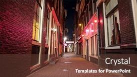  Presentation with amsterdam - Cool new PPT theme with red-light-district-in-amsterdam backdrop and a tawny brown colored foreground