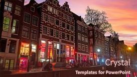  Presentation with amsterdam - Slide set consisting of red-light-district-in-amsterdam background and a tawny brown colored foreground