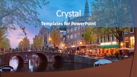  Presentation with pink river - Presentation with red-light district in amsterdam background and a teal colored foreground