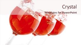  Presentation with goblet - Presentation consisting of red light wine goblet on white background background and a sky blue colored foreground