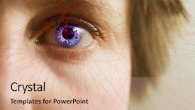  Presentation with text box - Colorful PPT layouts enhanced with red lines scanning the face backdrop and a  colored foreground