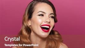  Presentation with amazing - Colorful PPT theme enhanced with red lips - portrait of young amazing lady backdrop and a tawny brown colored foreground