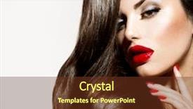  Presentation with nail salon - Colorful presentation design enhanced with red lips and nail backdrop and a tawny brown colored foreground