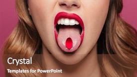  Presentation with lips mouth - PPT layouts with red lips holding red pill background and a tawny brown colored foreground