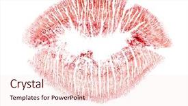  Presentation with lips - Beautiful presentation theme featuring red lips imprint isolated backdrop and a lemonade colored foreground