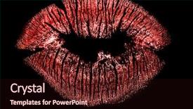  Presentation with black and red - Beautiful presentation theme featuring red lips imprint isolated backdrop and a  colored foreground