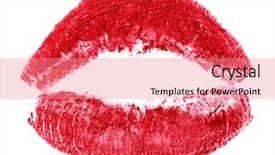  Presentation with currant black white and red - Slides having red lips isolated on white background and a coral colored foreground