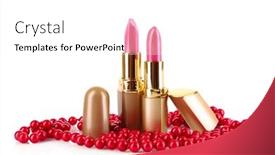  Presentation with lipstick - Beautiful presentation theme featuring red-lipstick-and-beads backdrop and a white colored foreground