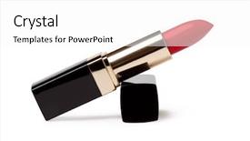  Presentation with lipstick - Presentation theme featuring red lipstick isolated on white background and a white colored foreground