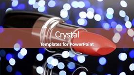  Presentation with lipstick - Theme with red lipstick on bright festive background and a coral colored foreground