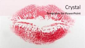  Presentation with 3d printing print concept metallic - Cool new presentation theme with red lipstick print on white backdrop and a  colored foreground