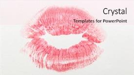  Presentation with 3d printing print concept metallic - Slides enhanced with red lipstick print on white background and a  colored foreground