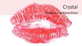  Presentation with 3d printing print concept metallic - Presentation theme enhanced with red lipstick print on white background and a  colored foreground