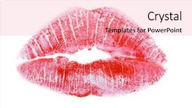  Presentation with 3d printing print concept metallic - Slide deck enhanced with red lipstick print on white background and a lemonade colored foreground