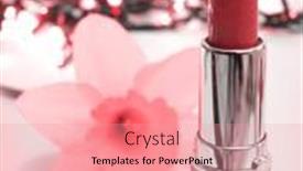  Presentation with lipstick - PPT theme featuring red-lipstick background and a coral colored foreground
