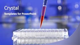  Presentation with blood cell - Slides with red liquid and cell background and a cobalt blue colored foreground