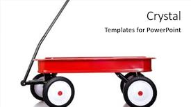  Presentation with white red employees - Amazing PPT theme having red little red wagon backdrop and a white colored foreground