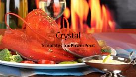  Presentation with fire red - PPT theme having wooden table on fire background and a red colored foreground