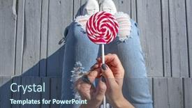  Presentation with lollipop - PPT layouts enhanced with red lollipop in a trendy fashionable woman hand top view fashion happy life in the city happiness concept background and a ocean colored foreground