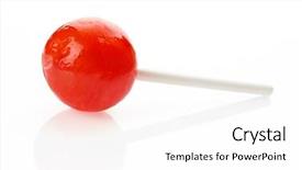  Presentation with lollipop - PPT theme consisting of red lollipop on white background background and a white colored foreground