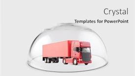  Presentation with truck - PPT theme having red-long-truck background and a white colored foreground