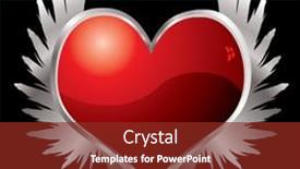  Presentation with silver metal red - Amazing PPT layouts having red-love-heart backdrop and a tawny brown colored foreground