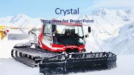  Presentation with skiing - Cool new theme with red machine for skiing slope backdrop and a sky blue colored foreground