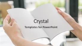  Presentation with open book - Amazing slide deck having red magazine - hands open book on table backdrop and a light gray colored foreground