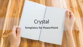  Presentation with open book - Amazing PPT layouts having red magazine - hands open book on wood backdrop and a  colored foreground