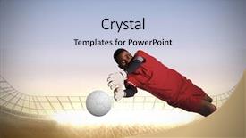  Presentation with football stadium - Presentation design consisting of red making a save background and a light blue colored foreground