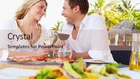  Presentation with packed restaurant food - Slide deck featuring ground rules - close up no diving sign background and a light gray colored foreground