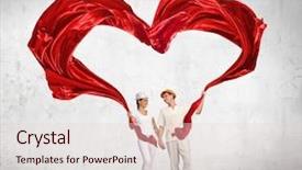  Presentation with loving hearts love heart candy - Slide deck featuring red man - image of young couple background and a lemonade colored foreground