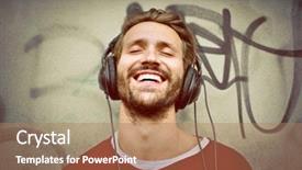  Presentation with music at the movies - Presentation theme consisting of red man - music and happiness background and a coral colored foreground