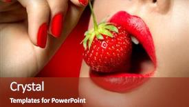  Presentation with strawberry - Slides having red manicure and lipstick desire background and a tawny brown colored foreground