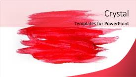  Presentation with abstract paint brush texture art - PPT theme with red marker paint texture isolated background and a coral colored foreground