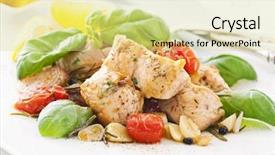  Presentation with garlic - Presentation having red marsala - chicken fillet with garlic background and a blonde colored foreground