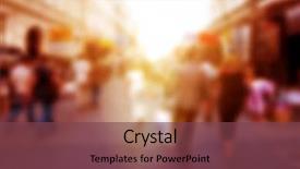  Presentation with people street - Colorful PPT theme enhanced with red marsala - people rush on the street backdrop and a tawny brown colored foreground