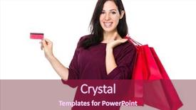  Presentation with woman pushing shopping trolley - Colorful slides enhanced with red marsala - woman hold shopping bag backdrop and a violet colored foreground