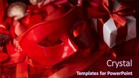  Presentation with mask - Slides consisting of red-mask-and-red-ribbons background and a wine colored foreground