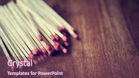  Presentation with wood - Audience pleasing presentation theme consisting of red matchstick background on wood backdrop and a violet colored foreground