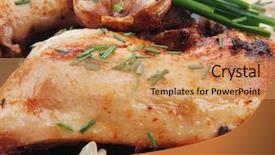  Presentation with chicken little chicks - Audience pleasing presentation theme consisting of red meat - served grilled chicken legs backdrop and a  colored foreground