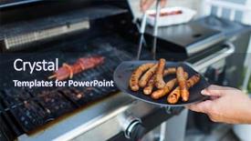  Presentation with bbq - Beautiful theme featuring red meat on the grill backdrop and a wine colored foreground