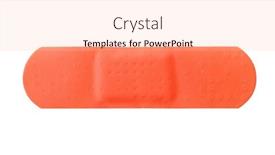  Presentation with red medical - Colorful presentation design enhanced with red medical patch isolated on white backdrop and a lemonade colored foreground