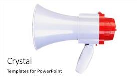  Presentation with red white blue confetti - Slide deck enhanced with red megaphone isolated background and a white colored foreground