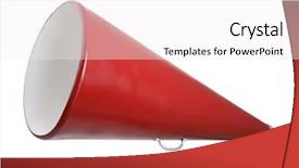  Presentation with red - Audience pleasing slide deck consisting of red megaphone backdrop and a white colored foreground