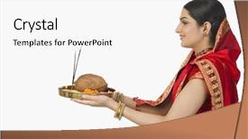  Presentation with saree - Theme with saree - woman in red mekhla holding background and a white colored foreground