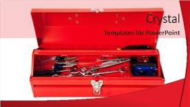  Presentation with tape measure - Audience pleasing presentation theme consisting of red metal tool box backdrop and a red colored foreground