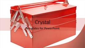  Presentation with metal - Cool new presentation theme with red metal toolbox isolated backdrop and a red colored foreground